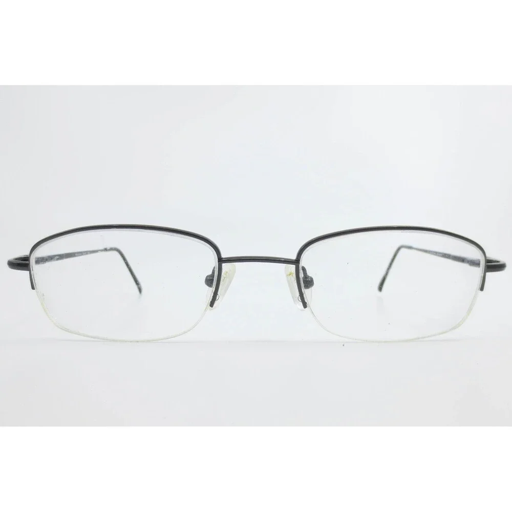Geoffrey Beene Hermes Gunmetal Semi-Rimless Rectangular Eyeglasses 51-21-140